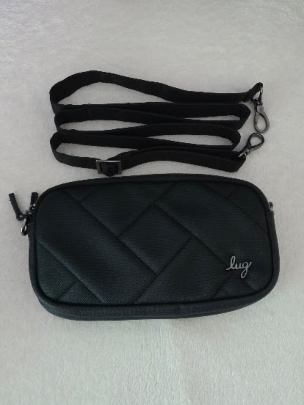 EUC Lug Coupe XL Black ML Sketch Floral Lining